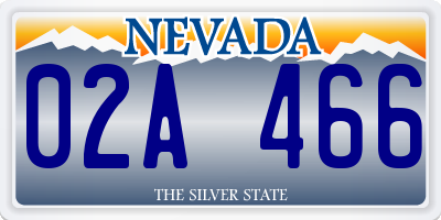 NV license plate 02A466