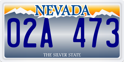 NV license plate 02A473