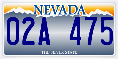 NV license plate 02A475