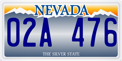 NV license plate 02A476