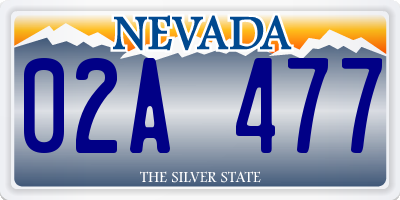 NV license plate 02A477