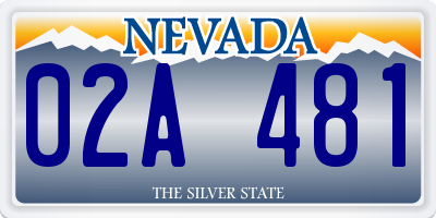 NV license plate 02A481