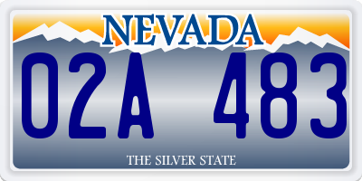 NV license plate 02A483