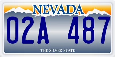 NV license plate 02A487