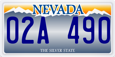 NV license plate 02A490
