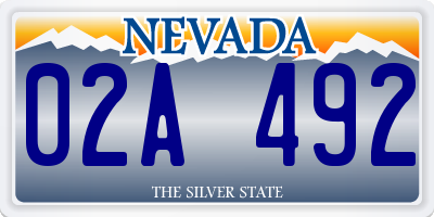 NV license plate 02A492