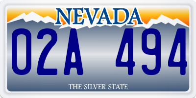 NV license plate 02A494