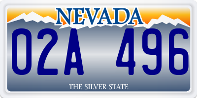 NV license plate 02A496