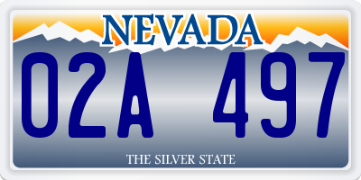 NV license plate 02A497