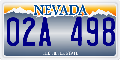 NV license plate 02A498