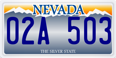 NV license plate 02A503