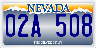 NV license plate 02A508