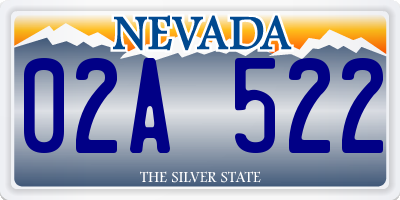 NV license plate 02A522