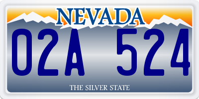 NV license plate 02A524