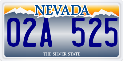 NV license plate 02A525