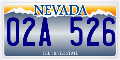 NV license plate 02A526