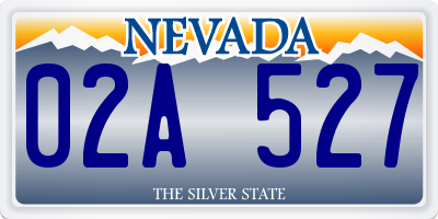 NV license plate 02A527