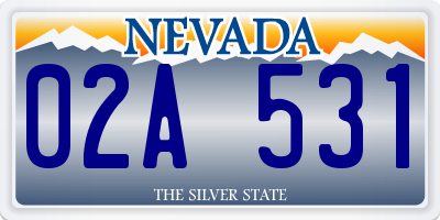 NV license plate 02A531