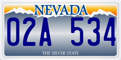 NV license plate 02A534