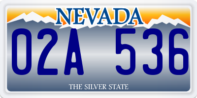 NV license plate 02A536