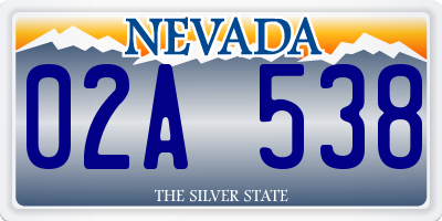 NV license plate 02A538