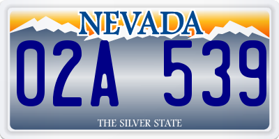 NV license plate 02A539