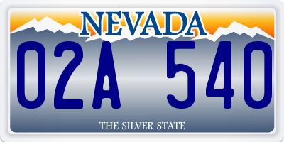 NV license plate 02A540