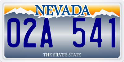 NV license plate 02A541
