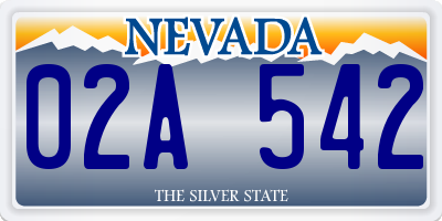 NV license plate 02A542