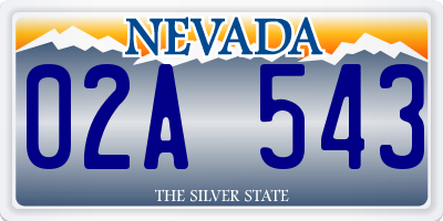 NV license plate 02A543