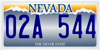NV license plate 02A544