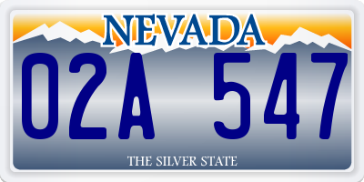 NV license plate 02A547