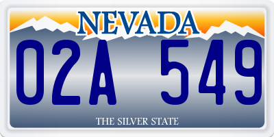 NV license plate 02A549