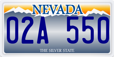 NV license plate 02A550