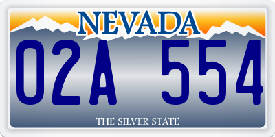 NV license plate 02A554