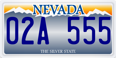 NV license plate 02A555