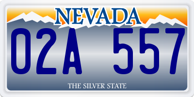 NV license plate 02A557