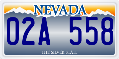NV license plate 02A558