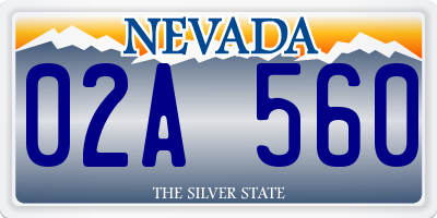 NV license plate 02A560