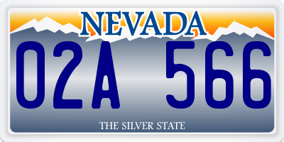 NV license plate 02A566
