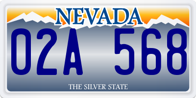 NV license plate 02A568