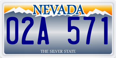 NV license plate 02A571