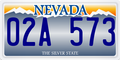 NV license plate 02A573