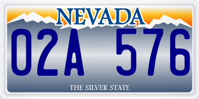 NV license plate 02A576
