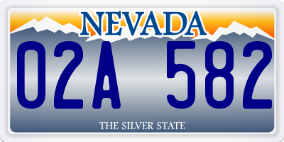 NV license plate 02A582