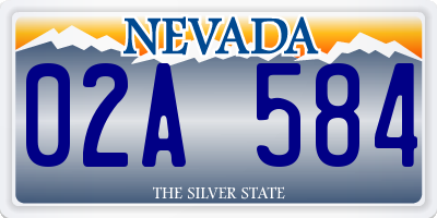 NV license plate 02A584