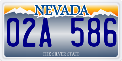 NV license plate 02A586