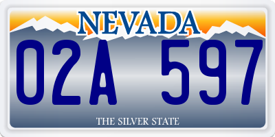 NV license plate 02A597