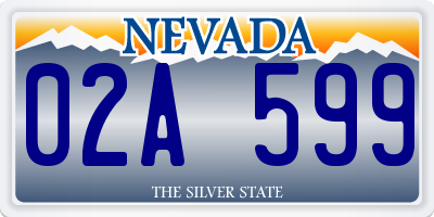 NV license plate 02A599