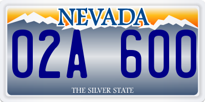 NV license plate 02A600